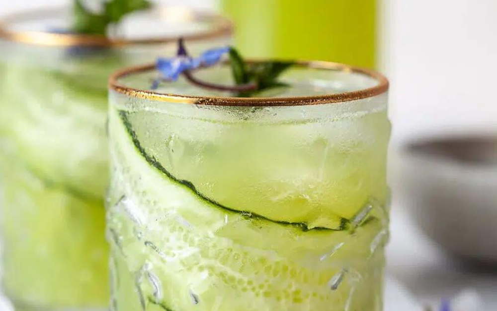cucumber lime fancy drink mocktail - easy refreshing cucumber recipe meals and drinks-fitandhungry